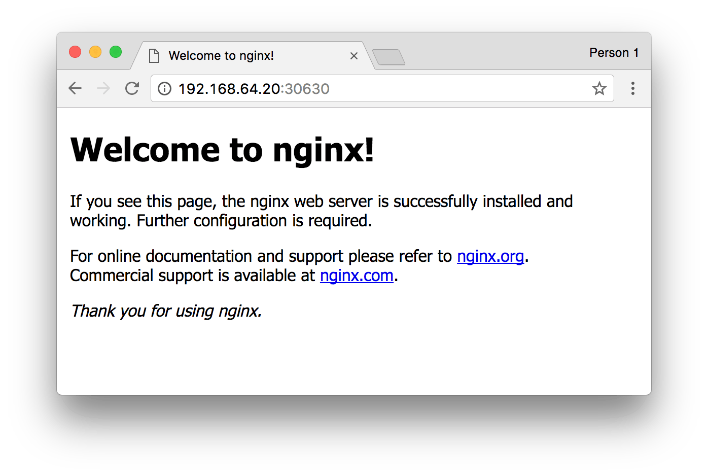 nginx server default page