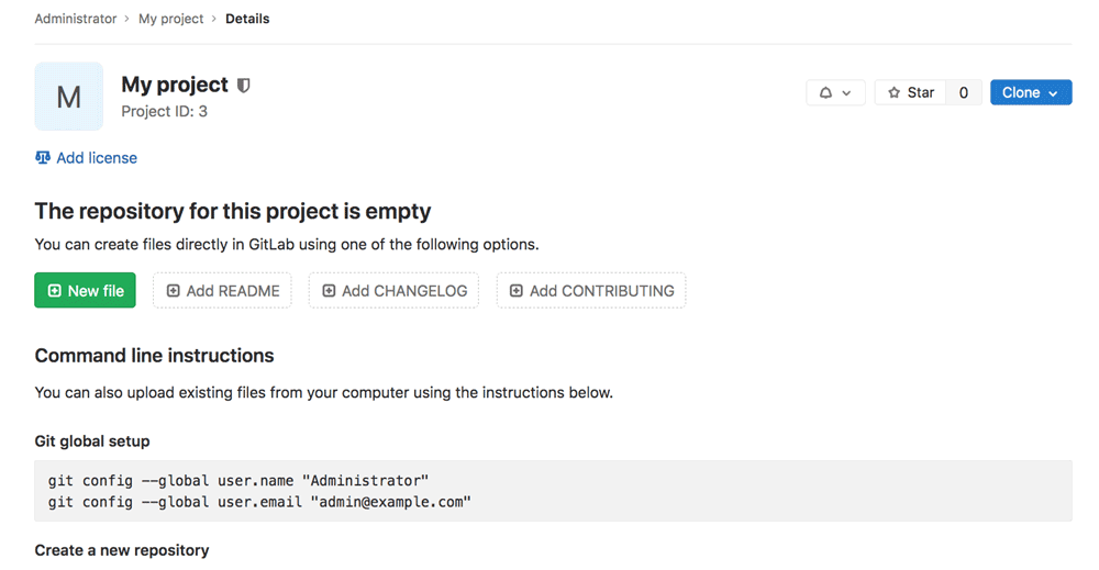 GitLab project page