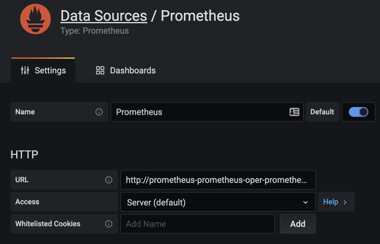 Adding a new Grafana data source