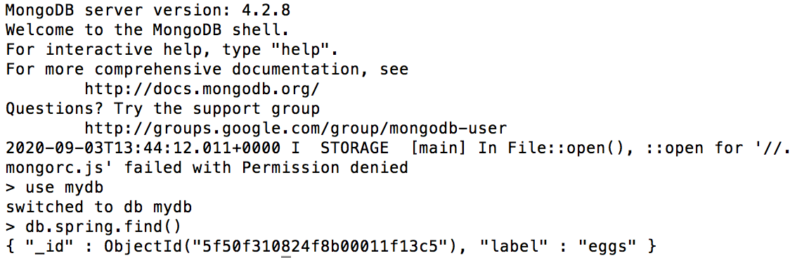 MongoDB query results