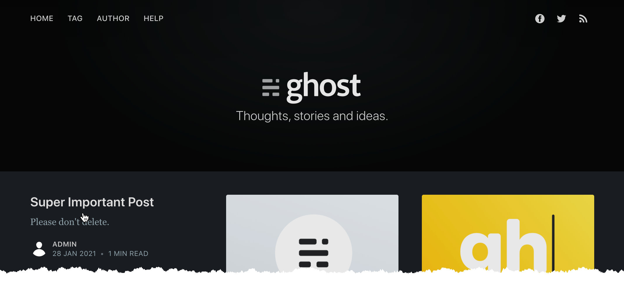 Ghost Page With Post