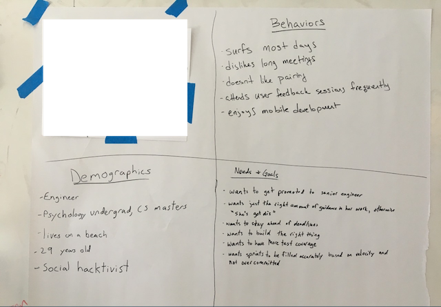 Example of a paper-based persona